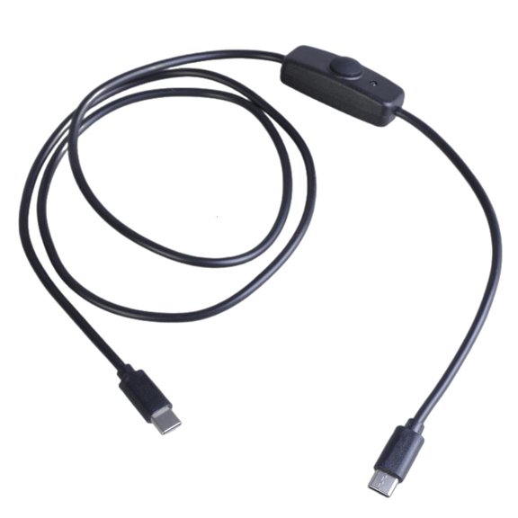 1m Long USB C Power Supply Cable Line Feature Switching Button Support Data