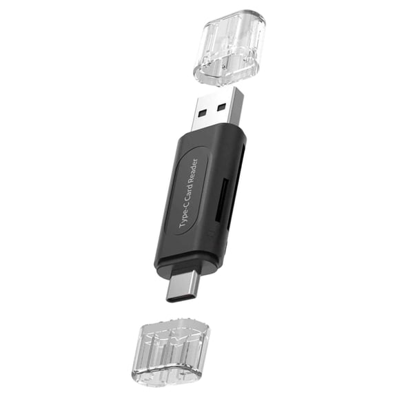 Portable Type C Double Slot Card Reader For Smartphone Cameras Quick File Transfers