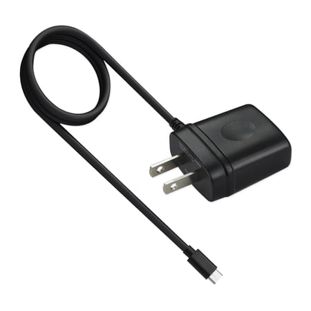 REIKO PORTABLE TYPE C TRAVEL ADAPTER CHARGER WITH BUILT IN CABLE IN BLACK