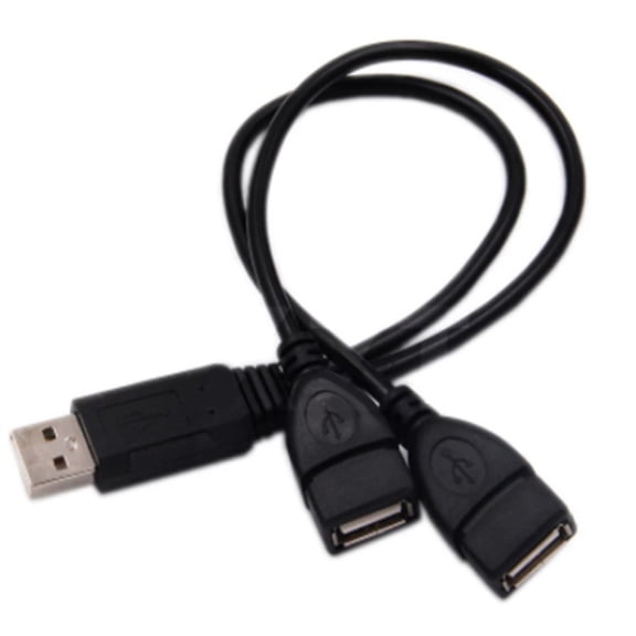 Portable USB 2.0 Male to Two USB Female USB Power Charging Hubs Cable for Travel and Home Use