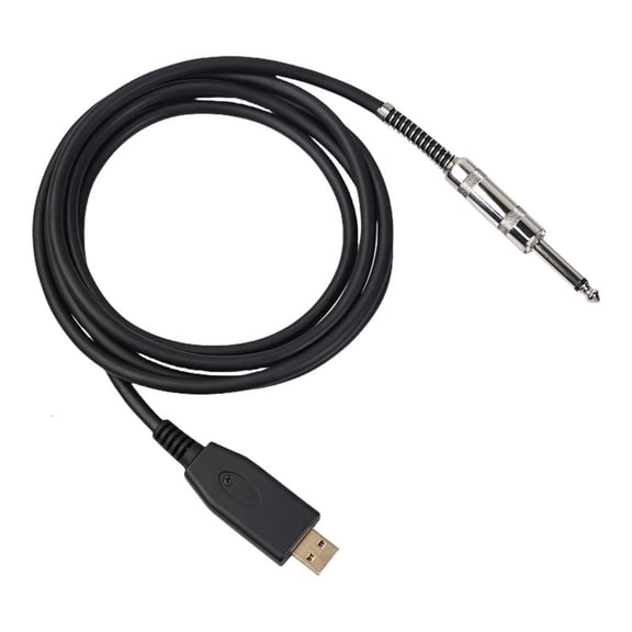 Portable USB 2.0 To 1/4inch 6.35mm Guitar Cable Recording Wire Line Feature OFC 200cm/300cm Length