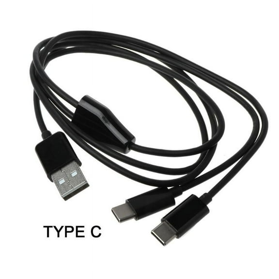 Portable USB 2.0 Type A Male To Dual Type C Male Splitter Y Charging Data Cable
