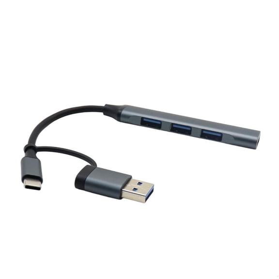 Portable USB Accessory Hubs USB C and USB-A Double Host Connectors, 4 USB-A Port