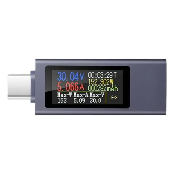 Portable USB C Charging Current Tester LCD Display Mobile Device Power Monitors