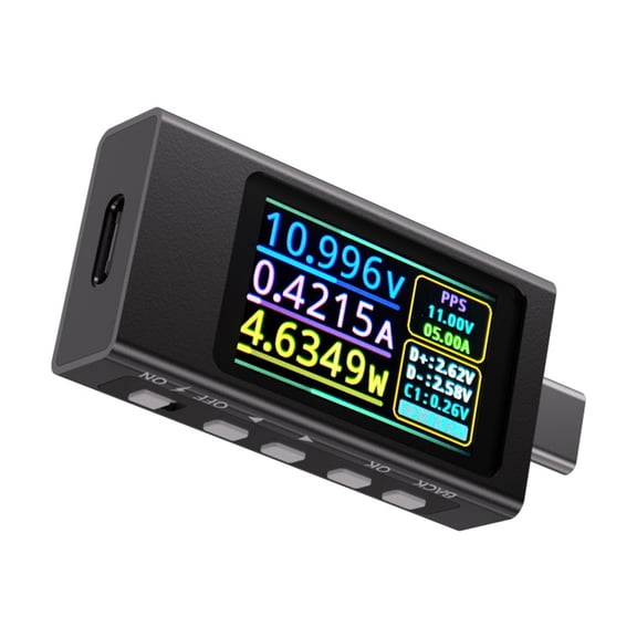 Portable USB C Protocols Analyzers Voltages Current Tester Real Time Monitoring Aluminum Digital Ammeter Voltmeter