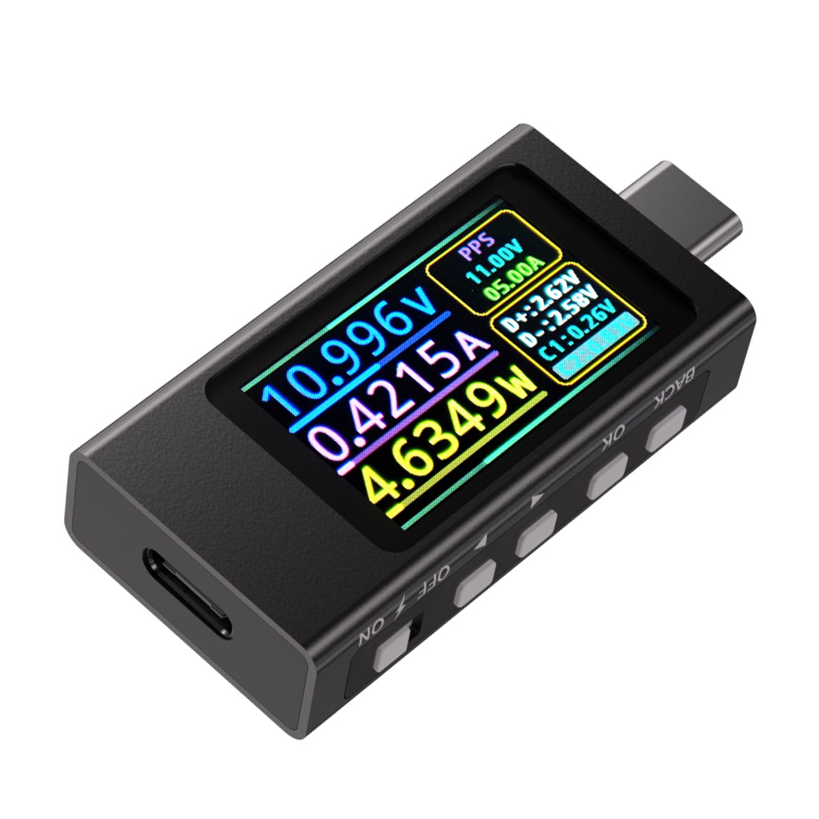 Portable USB C Protocols Analyzers Voltages Current Tester Real Time Monitoring Aluminum Digital Ammeter Voltmeter