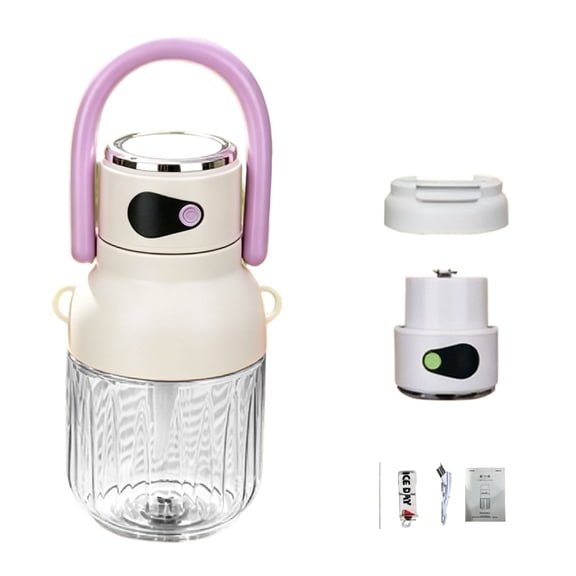 Portable USB-C Rechargeable Blender Personal Smoothie Juicer Cup 6-Blade Mini Mixer for Travel Gym Baby Food Protein Shake Making