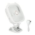 Portable USBCharged ClipOn Fan with Wall Mount and LED Light, Perfect