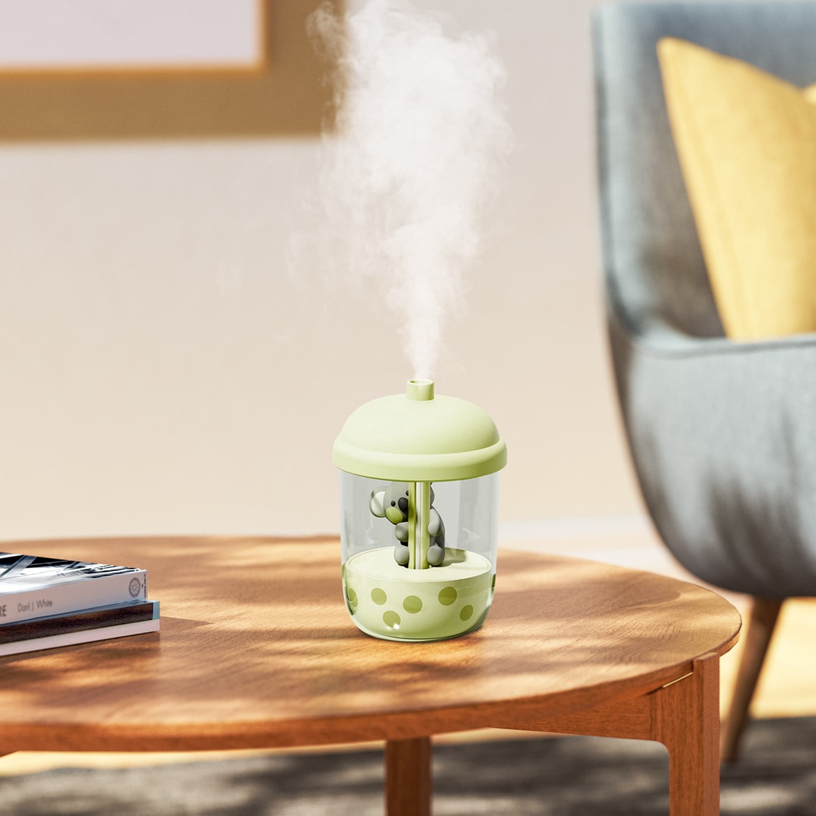 Portable USB Desktop Humidifier | Quiet Cool Mist Diffuser - Waterless ...