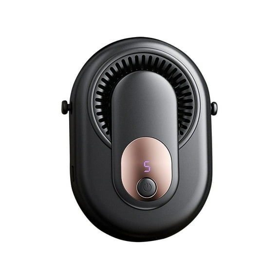 Portable USB Fan Lazy Cool Hanging Neck Handheld Design with Powerful Wind Digital Light Sound Ideal for Outdoor Activities and Quiet Usage