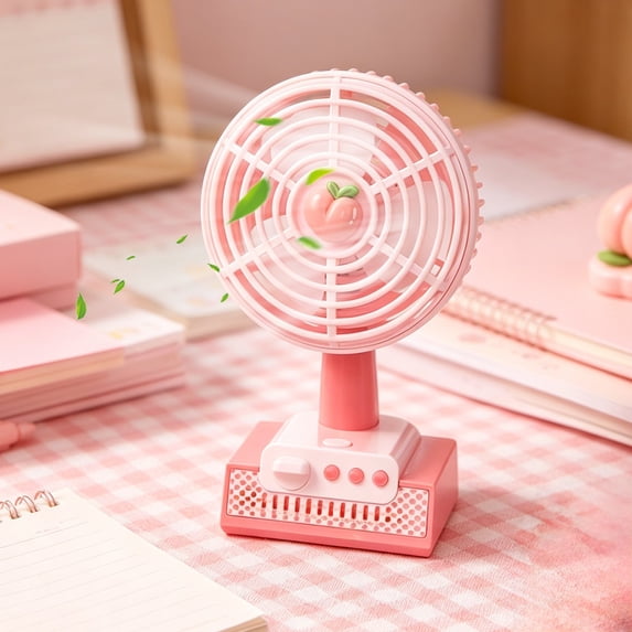 Portable USB Fan, Rechargeable Mini Fan with Fruit style, suite Small Desk Fan Quiet private chilling for Home Office Travel