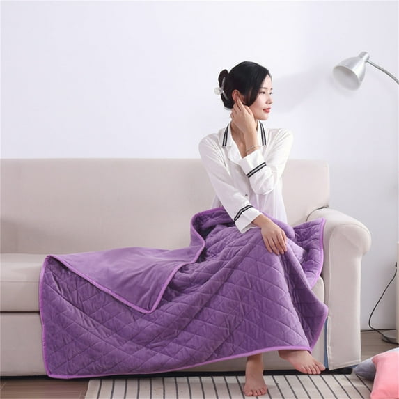 Portable USB Heated Blanket Battery Operated, USB Heated Blanket 3 Heating Levels Without Battery Pack, Plush Flannel Wearable Electric Heated Blanket, 3Hrs Auto Off&Overheat Protection 75x120cm