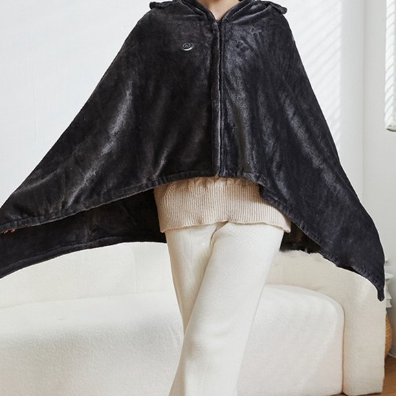 Portable USB Heated Blanket Shawl, 33.46'' Electric Heated Blanket for Outdoors, USB Operated Camping Heated Blanket