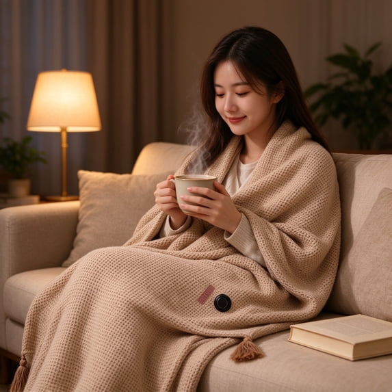 Wearable Fish Portable USB Heated Blanket Shawl Heating Lap Blanket Throw 3 Heating ...