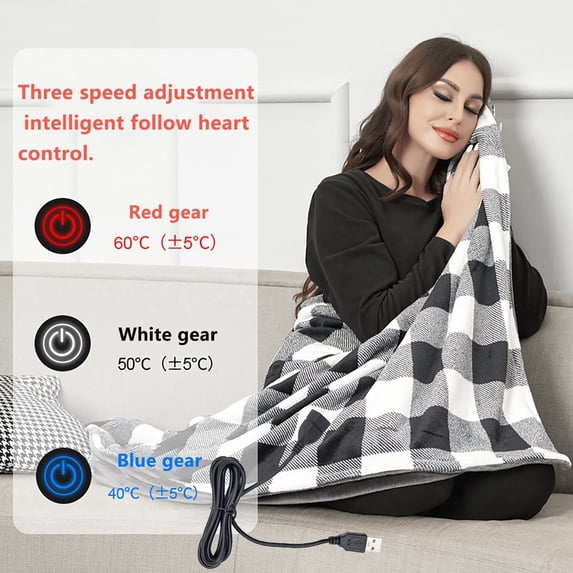 Portable USB Heated Blanket Shawl, Outdoor Multifunctional Blanket Flannel Warming Heating Blanket Multifunctional Warming Heating Shawl (59*32Inch), Home Essentials Clearance!