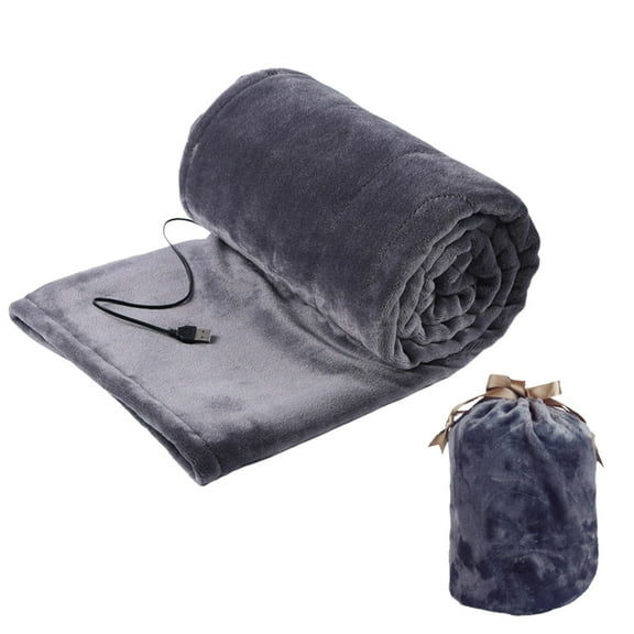 Portable USB Heating Blanket 5V Rechargeable Synthetic Fibre Soft Washable Overheat Protection for Home Dorm Outdoor Travel Camping