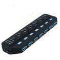thumbnail image 1 of Portable USB Hub, 7-Port USB3.0 Splitter with Individual & LED Light Multiple Expander USB Hub Insert and Use, 1 of 12