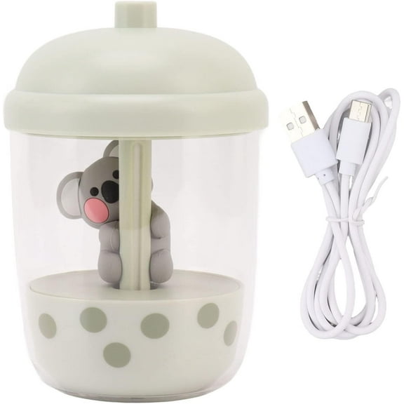 Portable USB Humidifier, Koala Portable Cool Mist Humidifier Animal Humidifier, Desktop Humidifier, Matcha Mini 5V Cute Humidifier Diffuser for Home Office Bedroom (Green)