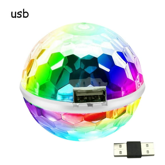 Portable USB LED Mini Stage Lights for Parties, Car Lighting with Sound Activated Strobe Effects, Plug & Play, Ideal for DJ Events, Room Decoration,Gatherings - 6W, ABS Material A