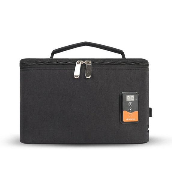 Portable USB Lunch Box Warmer for Women/Men with Digital Display Screen, Constant Temperature Milk Heater Bag, Heating Temperature Adjustable, Multi-Purpose Car Baby Bottle Warmer Bag