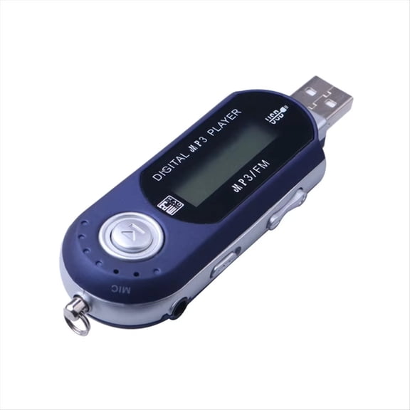 Portable USB MP3 Player Music Player Digital LCD Screen Bluetooth FM Radio Multifunction MP3 Music Player Blue,1 * MP3 Player(without 1xAAA battery),Blue