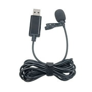 Portable USB Microphone Lapel Lavalier Mic Clip-on External Buttonhole Microphones for Laptop PC Computer Recording