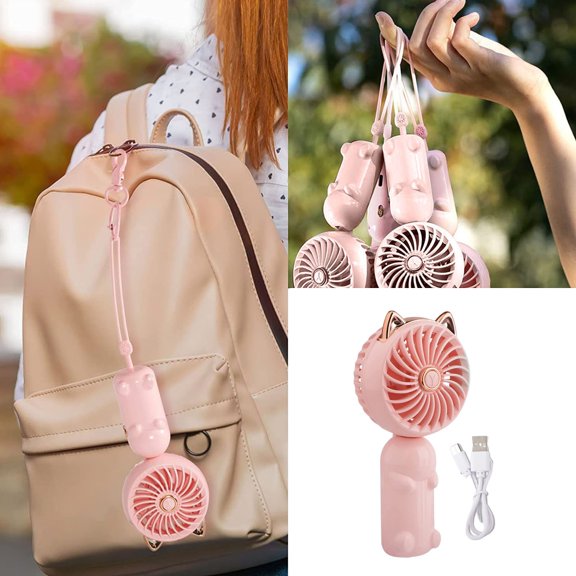 Portable USB Personal Fan Handheld Ventilator With Rechargeable Battery 3 Speed Strong Wind For Outdoor Travel