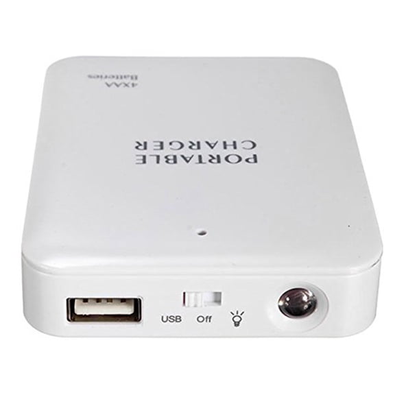 Portable USB Power Bank Charger Battery External Packing Box Battery Battery Charger Emergency Charger Charger 4X AA For 6plus Smartphones, Tablets, MP3 Player and more white