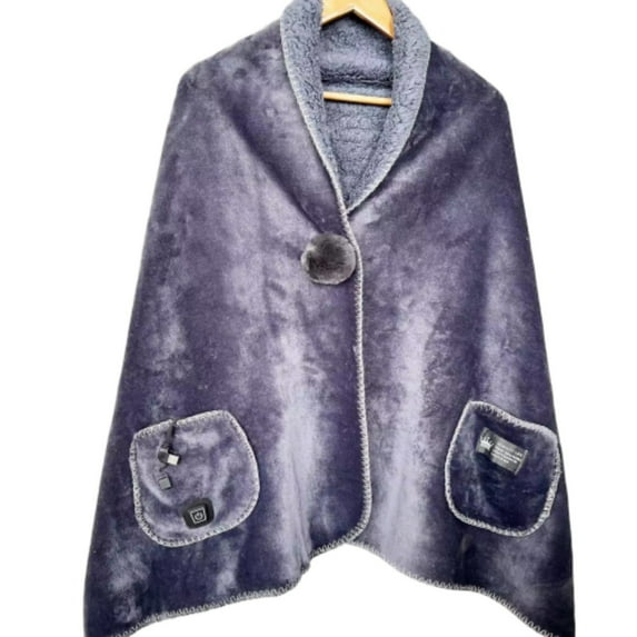 Portable USB Powered Warming Throw Soft Flannel Plaid Wearable Wrap for Indoor Travel Comfort