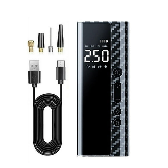 Portable USB Rechargeable Air Compressor Pump - Fast Inflation for Car Tires, Bikes, Balls, Multifunction Emergency Camping & Travel Gear, Compact Design A