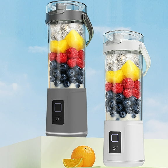 Portable USB Rechargeable Blender Cup Juicer, 600ml Handheld Smoothie Maker with Handle for Travel, Gym and Home, 50W Mini Personal Blender for Fruit and Ice