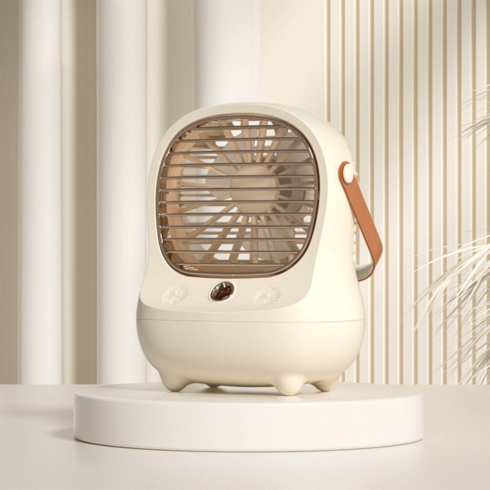 Portable USB Rechargeable Evaporative Cooler Fan with 3 Speeds Humidifier & Purifier for Home Office Travel Large Water Tank 10H Cooling White Pink Green