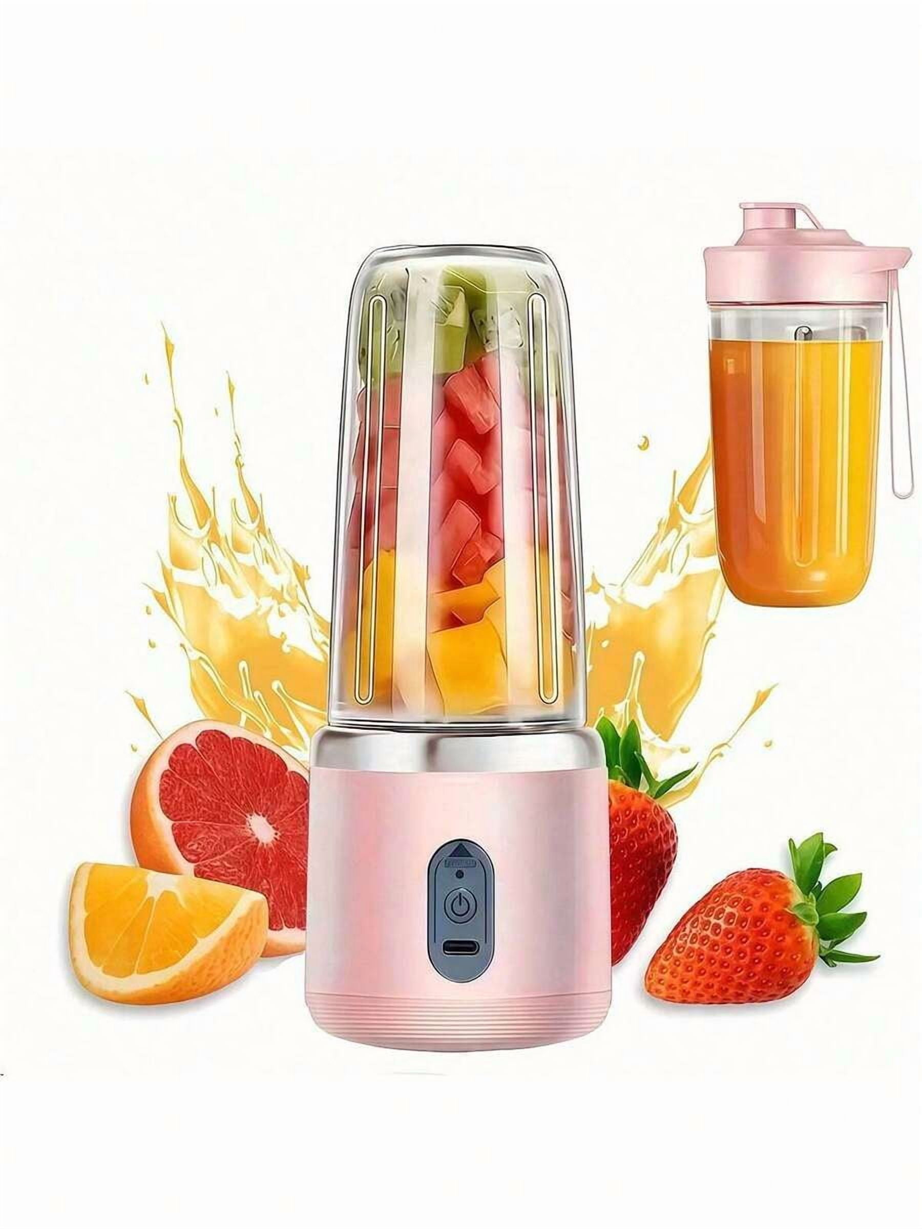 Portable USB Rechargeable Juicer Blender, Dual Wireless Mixing Cups for Smoothies, Fruits, Vegetables | Button Control, Ideal for Travel, Camping & Home Use