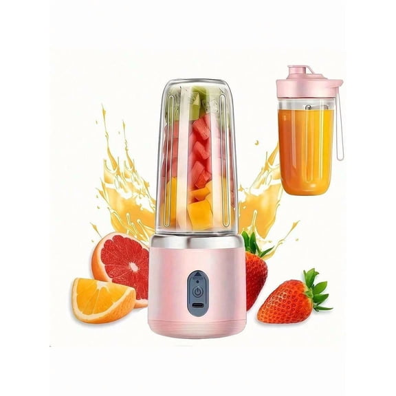 Portable USB Rechargeable Juicer Blender, Dual Wireless Mixing Cups for Smoothies, Fruits, Vegetables | Button Control, Ideal for Travel, Camping & Home Use