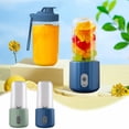 thumbnail image 1 of Portable USB Rechargeable Juicer Cup, 380ml Capacity, 6-Blade Multifunctional Blender, Travel-Friendly Mini Juicer Machine for Home, Work, School - Blue, 1 of 8