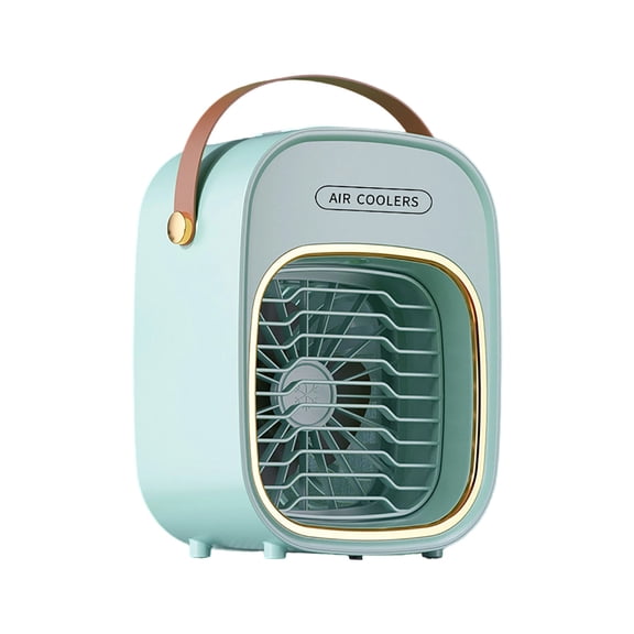 Portable USB Rechargeable Mini Desk Fan with Convenient Handle, Compact Personal Cooling Fan in Mint Green & Blue, Perfect for Home, Bedroom, Office, Dormitory and Study Daily Use (Blue)