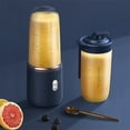 thumbnail image 1 of Portable USB Rechargeable Mini Juicer Cup with To-Go Lids, 400ml Personal Blender for Shakes and Smoothies, 6 Stainless Steel Blades, Pink/Blue, 1 of 8