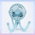 thumbnail image 1 of Portable USB Rechargeable Silent Mini Fan 3 Speed Adjustable with Lighting Function for Car Seat Stroller（Blue）, 1 of 11