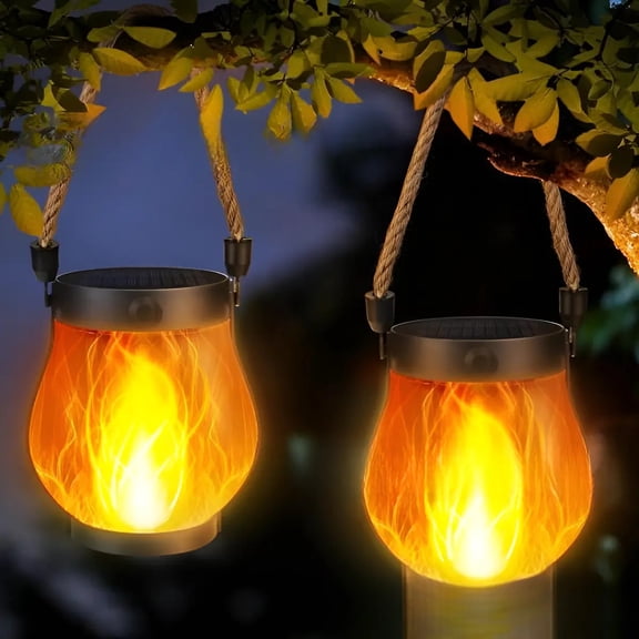 Portable USB Solar Lantern 2 Modes, Flame Effect C