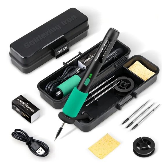 Portable USB Soldering Iron Kit, 260-450 Adjustable Temp Mini Welding Tool