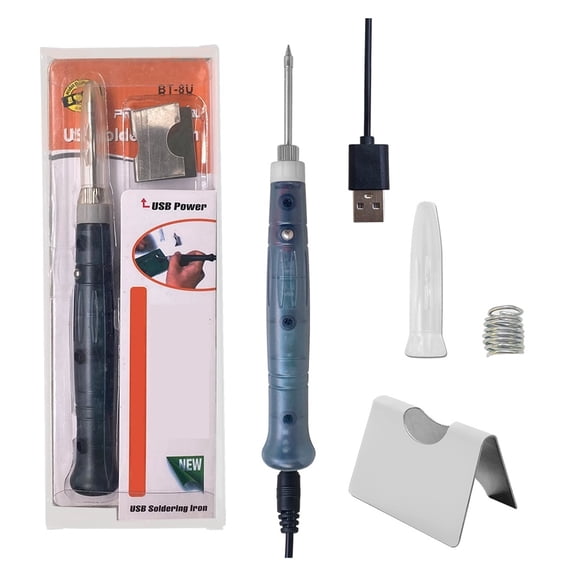 Portable USB Soldering Iron Professional Electric Heating Tools Rework Indicator Light Handle Welding Gun outdoor Repair Tool ,Internally Heated