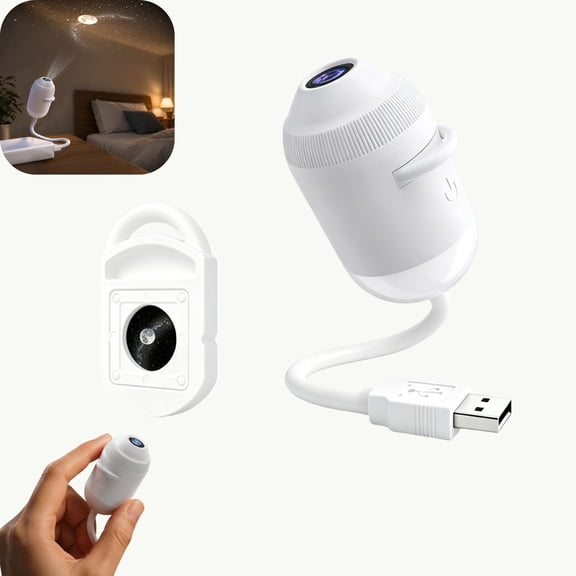 Portable USB Starry Sky Night Light Projector with Multiple Replaceable Pattern Slides, Flexible Gooseneck Mini Galaxy Projector Night Lamp, 2 Modes Adjustable Decor for Bedroom Car Interior Ceiling