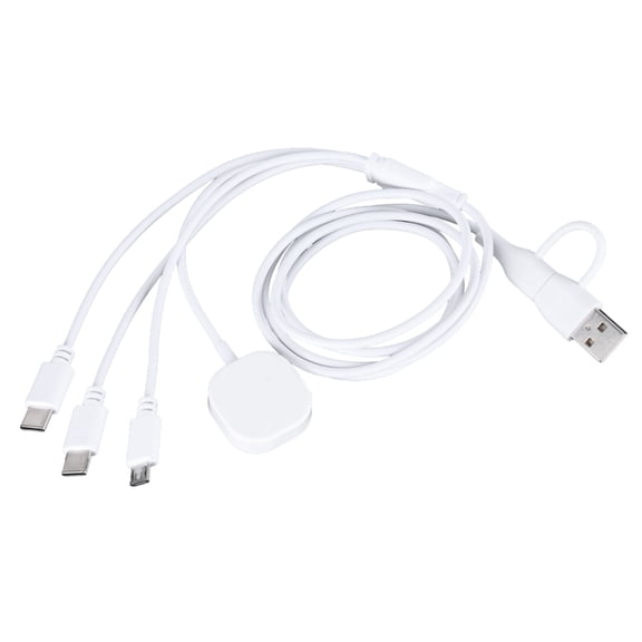 Portable USB+Type C to USB Charger Cord Multi Device Charging Cable, 4 in1 USB C Quick Charger,Watch Charger Cable