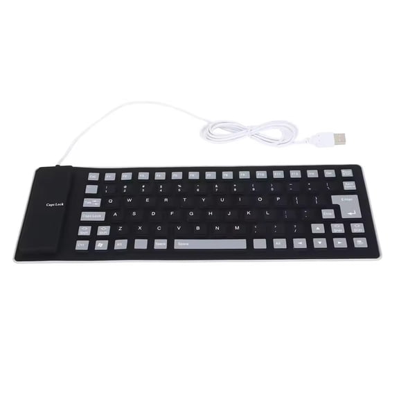 Portable USB Wireds Silicone Keyboards 85Keys Rolls up for Quiet and Comfortable Typing on PC and Notebook