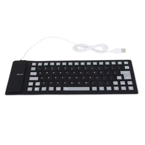 Portable USB Wireds Silicone Keyboards 85Keys Rolls up for Quiet and Comfortable Typing on PC and Notebook