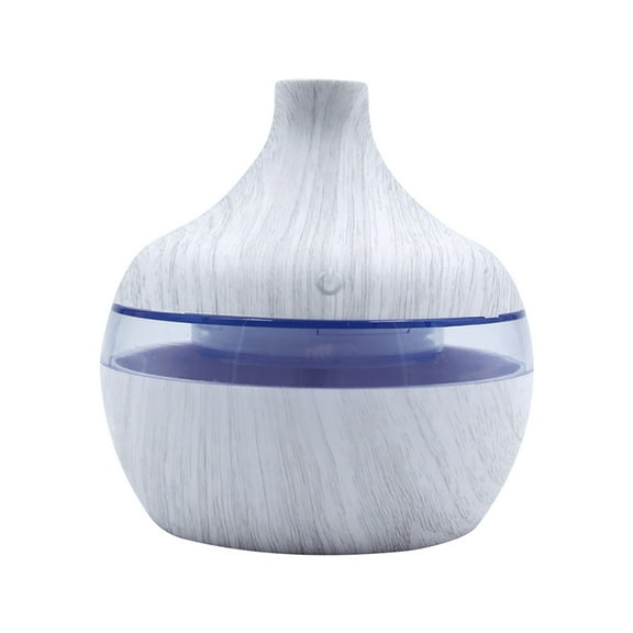 Portable USB Woodgrain Humidifier - Aroma Oil Diffuser with 7-Color LED Night Light and 300ml Capacity, for Bedroom Office Desk and Aromatherapy, Quiet Mist Maker