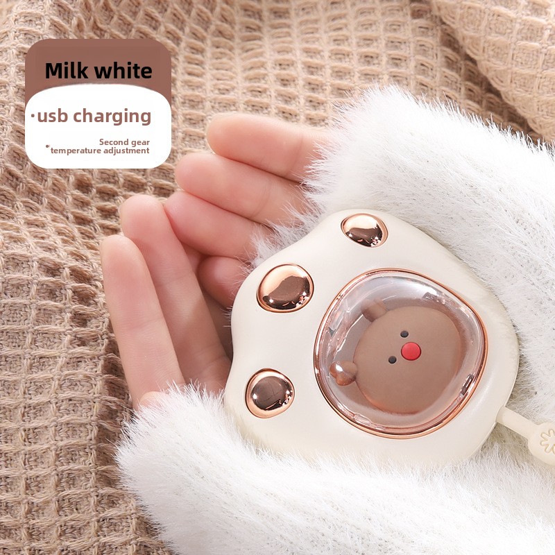 Portable USB rechargeable hand warmer, constant temperature at 55 ℃ , with ambient light, 2-speed temperature adjustment, continuous heating for 2 hours.