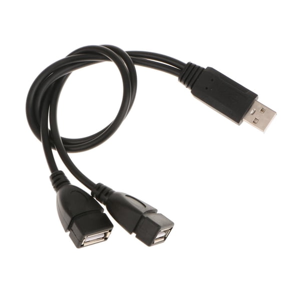 Portable USB2.0 Male To Dual USB Female Splitter Hub Power Cord Adapter Cables