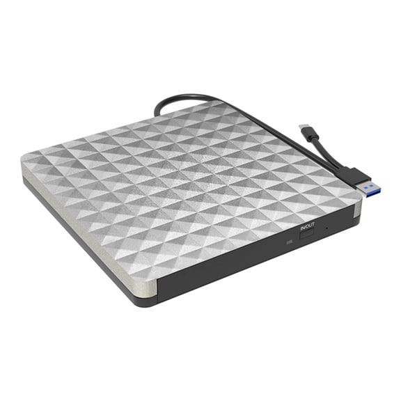 Portable USB3.0 and USB C 2 Interfaces External DVDs Drives, Fast Speed Data Transfer Writer for and Laptop