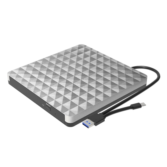 Portable USB3.0 and USB C 2 Interfaces External DVDs Drives, Fast Speed Data Transfer Writer for and Laptop